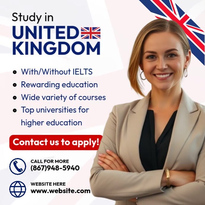 Study in United Kingdom Instagram 帖子 template