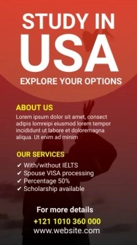 Study in USA banner ad WhatsApp Status template