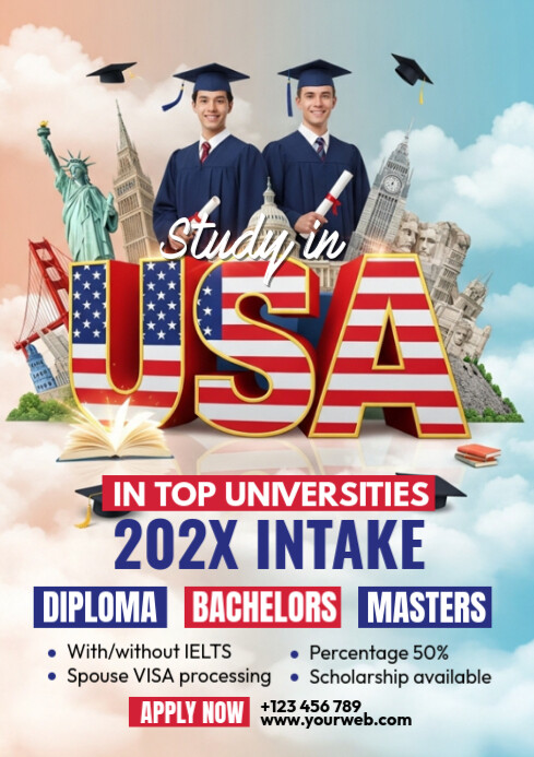 Study in USA Template | PosterMyWall
