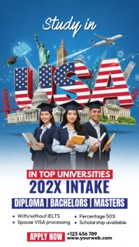 Study in USA เรื่องราวบน Instagram template