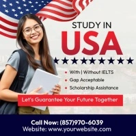 Study in USA Instagram-opslag template