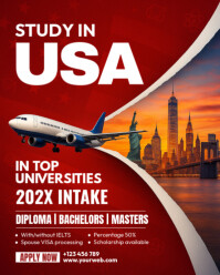 Study in USA Instagram Portrait template