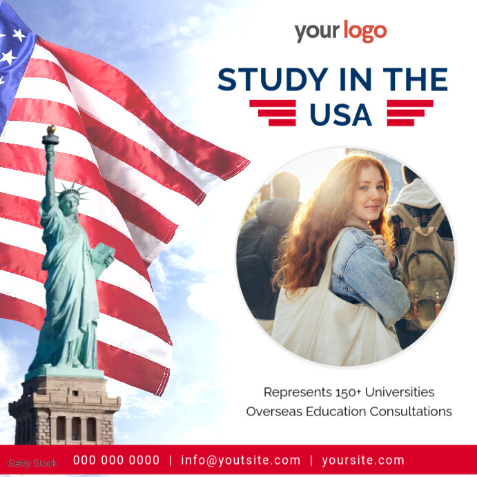 Copy of Study In USA - Education Consultant Ad | PosterMyWall