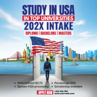 Biru Study in USA Instagram-bericht Template