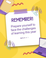 Kuning Back to School Reminder Instagram Portrait Template