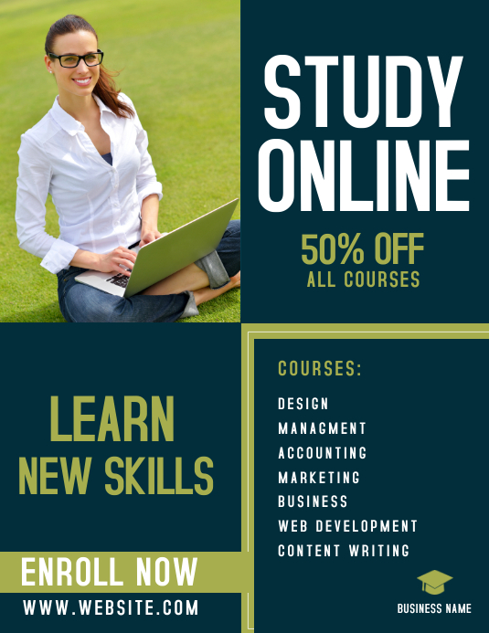 STUDY ONLINE FLYER Template | PosterMyWall