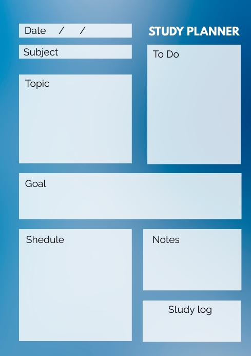 Study Planner Blank A4 sheet Template | PosterMyWall