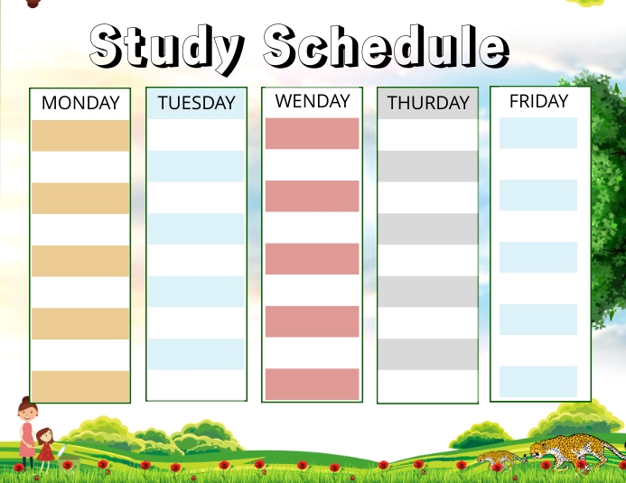 STUDY SCHEDULE Template PosterMyWall