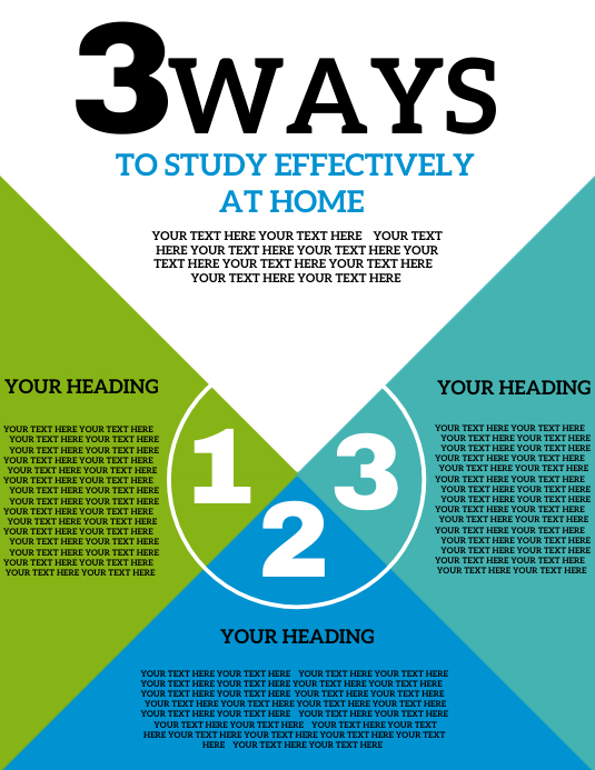 STUDY STUDYING LEARNING GUIDE STEPS TEMPLATE | PosterMyWall