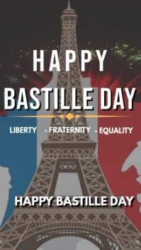 Stunning Bastille Day Poster Template with Eiffel Tower & Fireworks История на Instagram