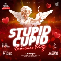Stupid Cupid Valentine's day party invitation Instagram post flyer template