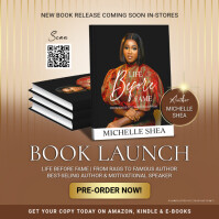 Stylish Brown & Gold Author Book Launch Release Social Media Instagram Post Instagram-opslag template