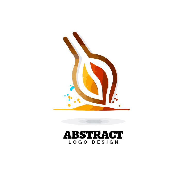 Stylized Icon With Swirls And Colorful Paints Vector logo template