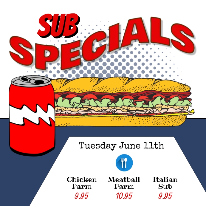 Sub Deli specials Instagram post Template PosterMyWall