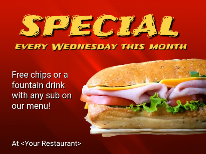 Sub Sandwich Deal งานนำเสนอ Presentation template