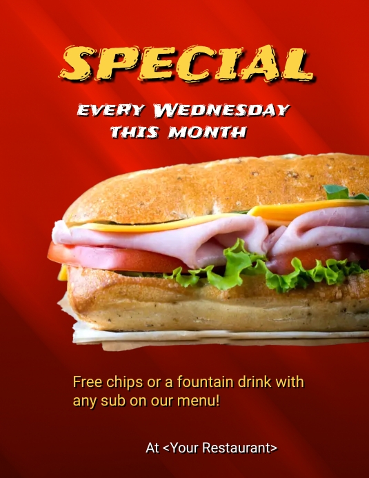 Sub Sandwich Template | PosterMyWall