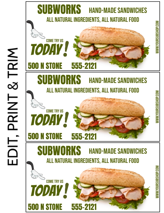 SUB SHOP AD Template | PosterMyWall