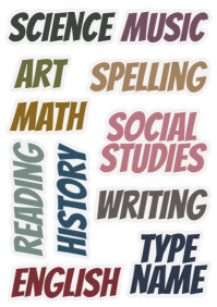 subject labels for notebooks printable Template | PosterMyWall