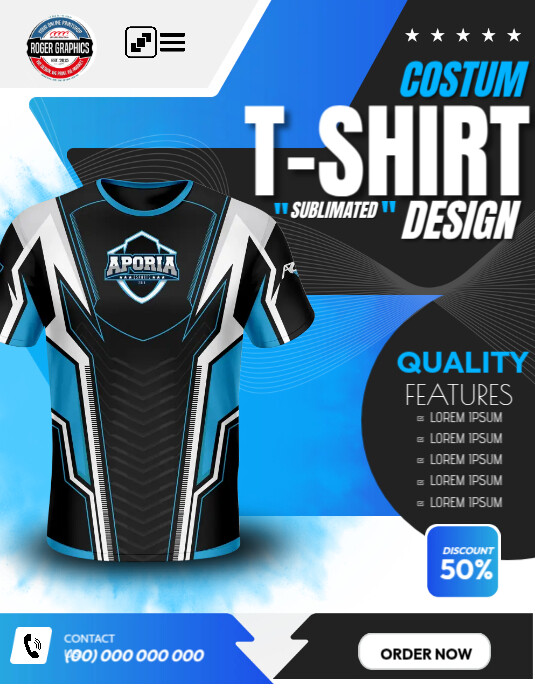 Sublimated T-Shirts Template Flyer (format US Letter)