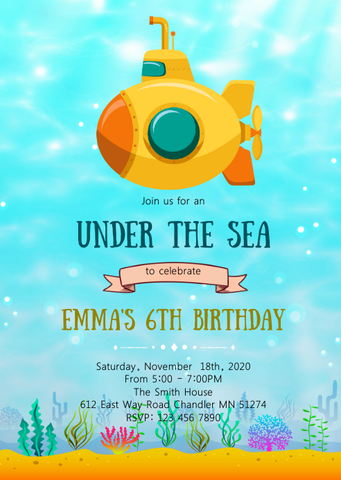 Modele Invitation De Fete D Anniversaire De Sous Marin Postermywall Modele Invitation De Fete D Anniversaire De Sous Marin Postermywall