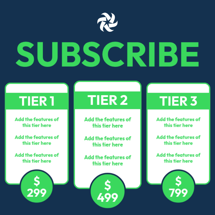 subscribe tiers template | PosterMyWall