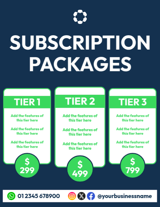subscription packages Template | PosterMyWall