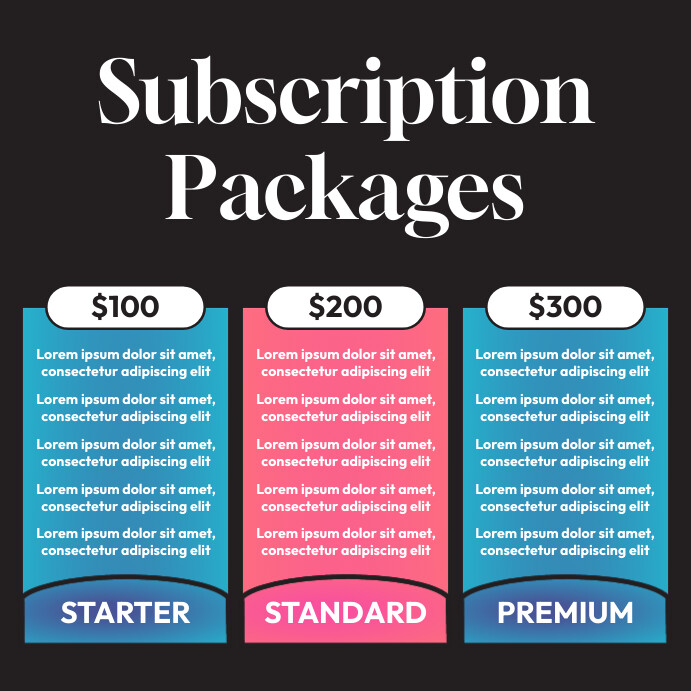 subscription packages Template PosterMyWall