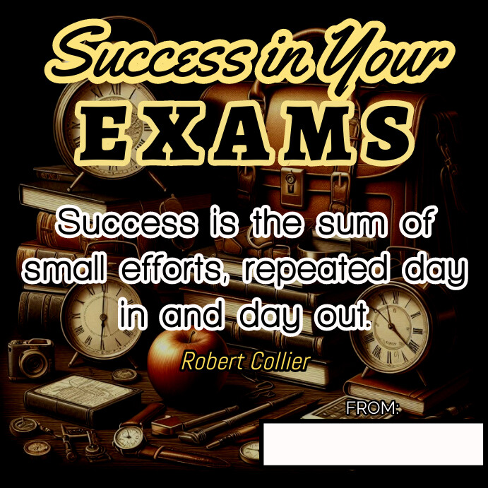 Success card in your Exams card design Template | PosterMyWall