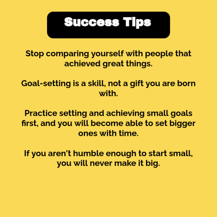 Success Tips Poster Copy of Success Tips Template Design | PosterMyWall