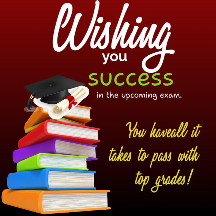 Success wishes in exams card template PosterMyWall
