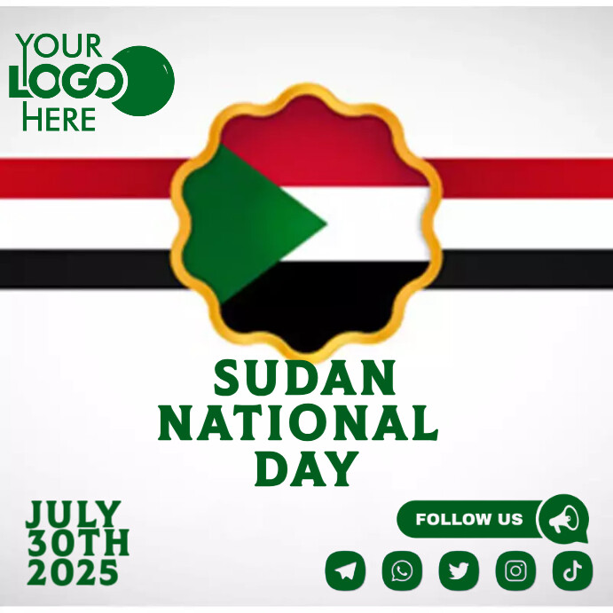 Sudan National Day Post Instagram template