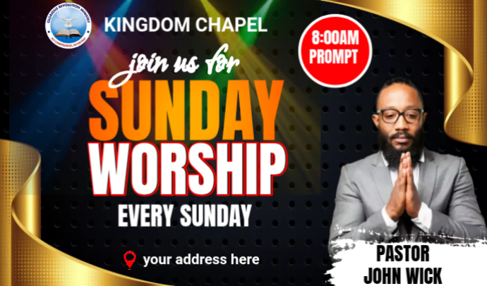 Sunday Worship Service Tags Template | PosterMyWall