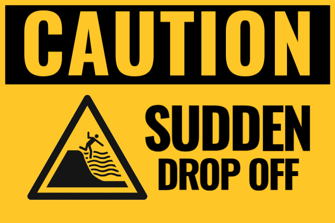 SUDDEN DROP OFF SIGNAGE Template | PosterMyWall
