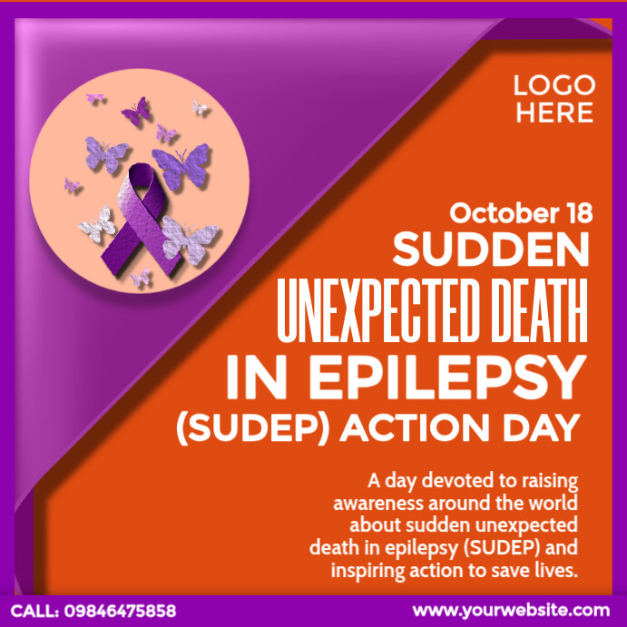 Sudden Unexpected Death in Epilepsy (SUDEP) Action Day Instagram Post template
