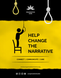Suicide prevention posters | suicide prevention flyer Volante (Carta US) template
