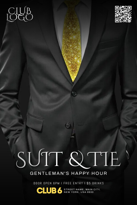 Suit & Tie Poster template