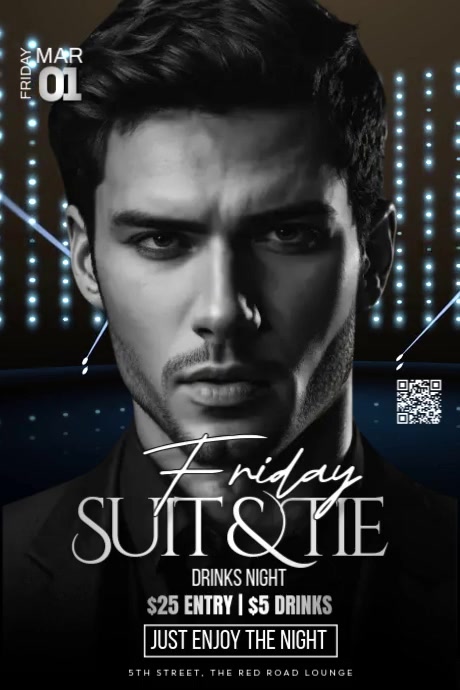 Suit & Tie Party Video Plakat template