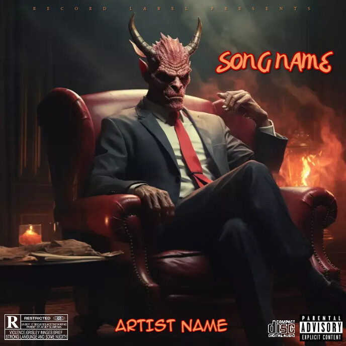 Demon Rapper Album Cover SUIT DEMON ALBUM MIXTAPE SONG COVER TEMPLATE | PosterMyWall