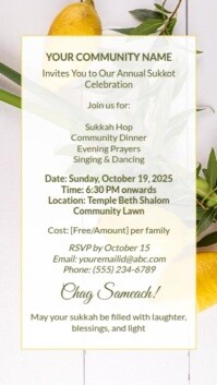 Sukkot Community Celebration Invitation Template Ролик Reels в Instagram