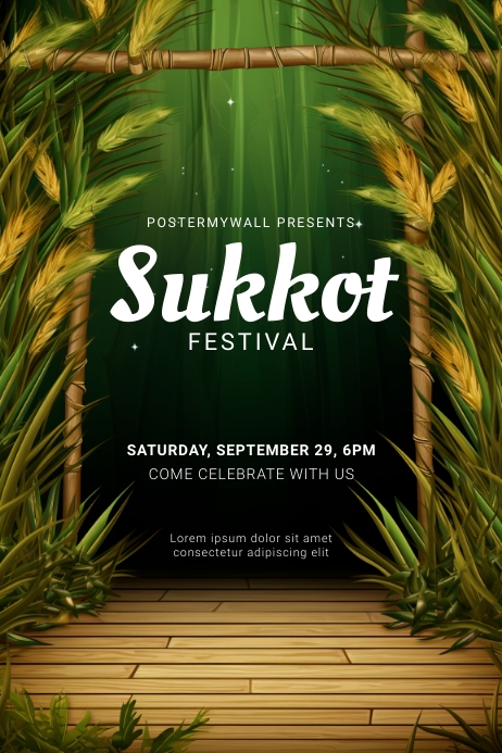 Sukkot festival flyer template Cartaz