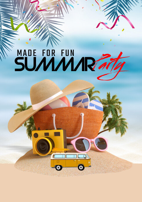 Summar is for fun travel party A4 template