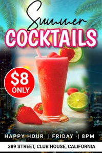 summer, happy hour Banner 4 × 6 Fuß template