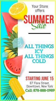 Summer, Sale Digitalt display (9:16) template
