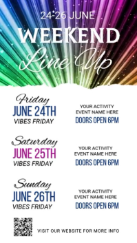 weekend schedule, events schedule Instagram na Kuwento template