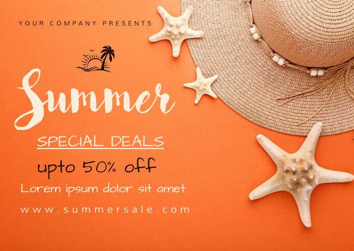 summer, spring, event, beach party Postcard template