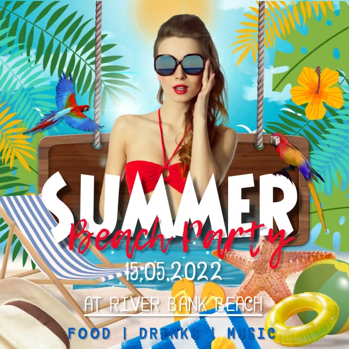 summer ,retail, event, party Instagram Post template