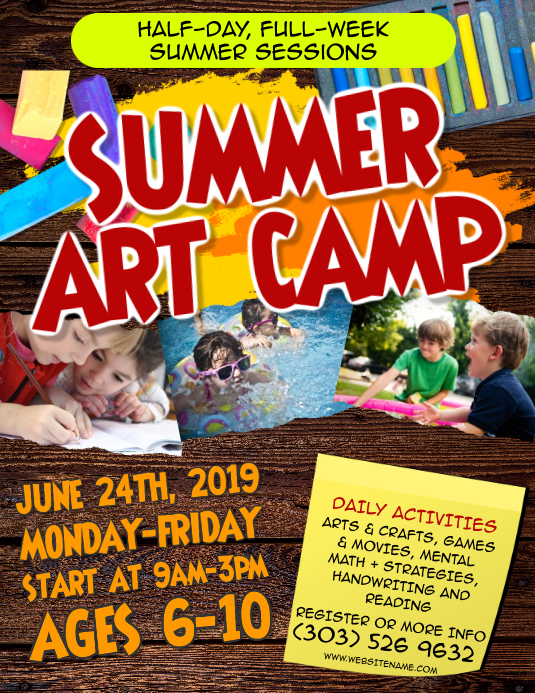 Summer Art Camp Flyer Template PosterMyWall