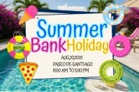Summer bank holiday Pool Event Poster template