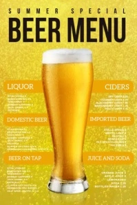 Summer bar menu Poster template