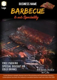 summer barbecue party A4 template
